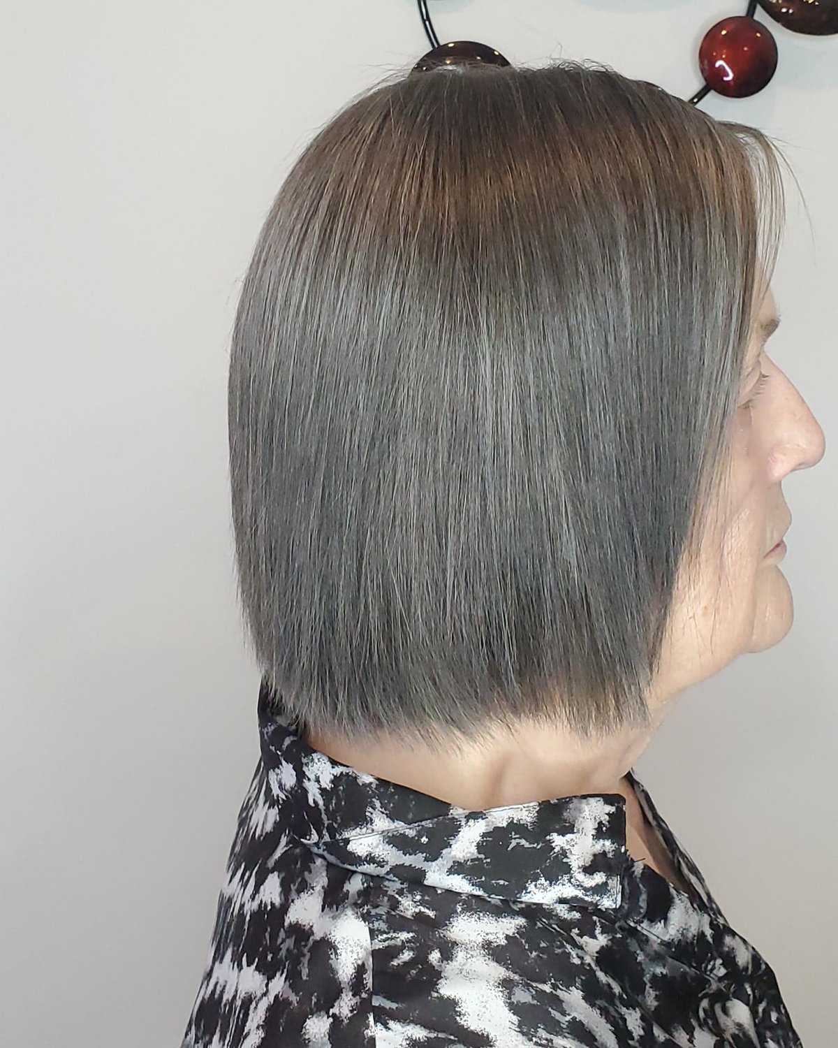 Shiny Gray Hair Side