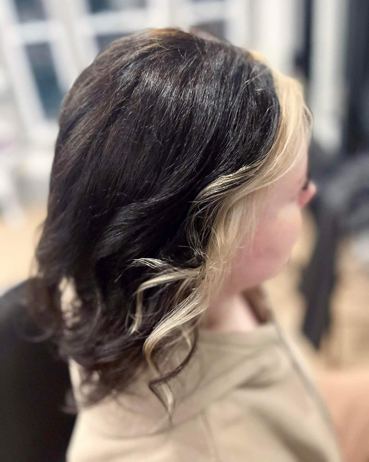 black and blonde hair