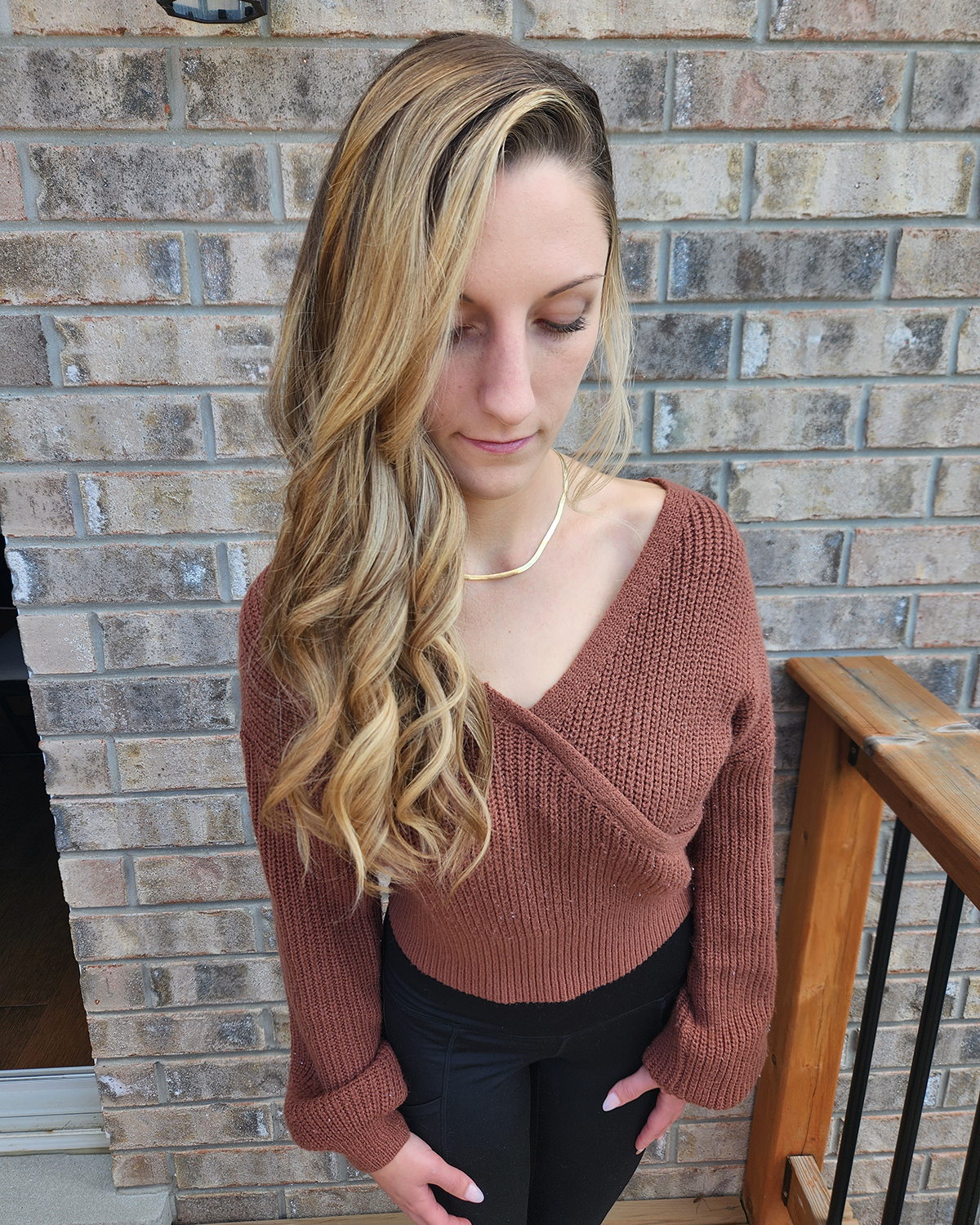 long blonde hair curled