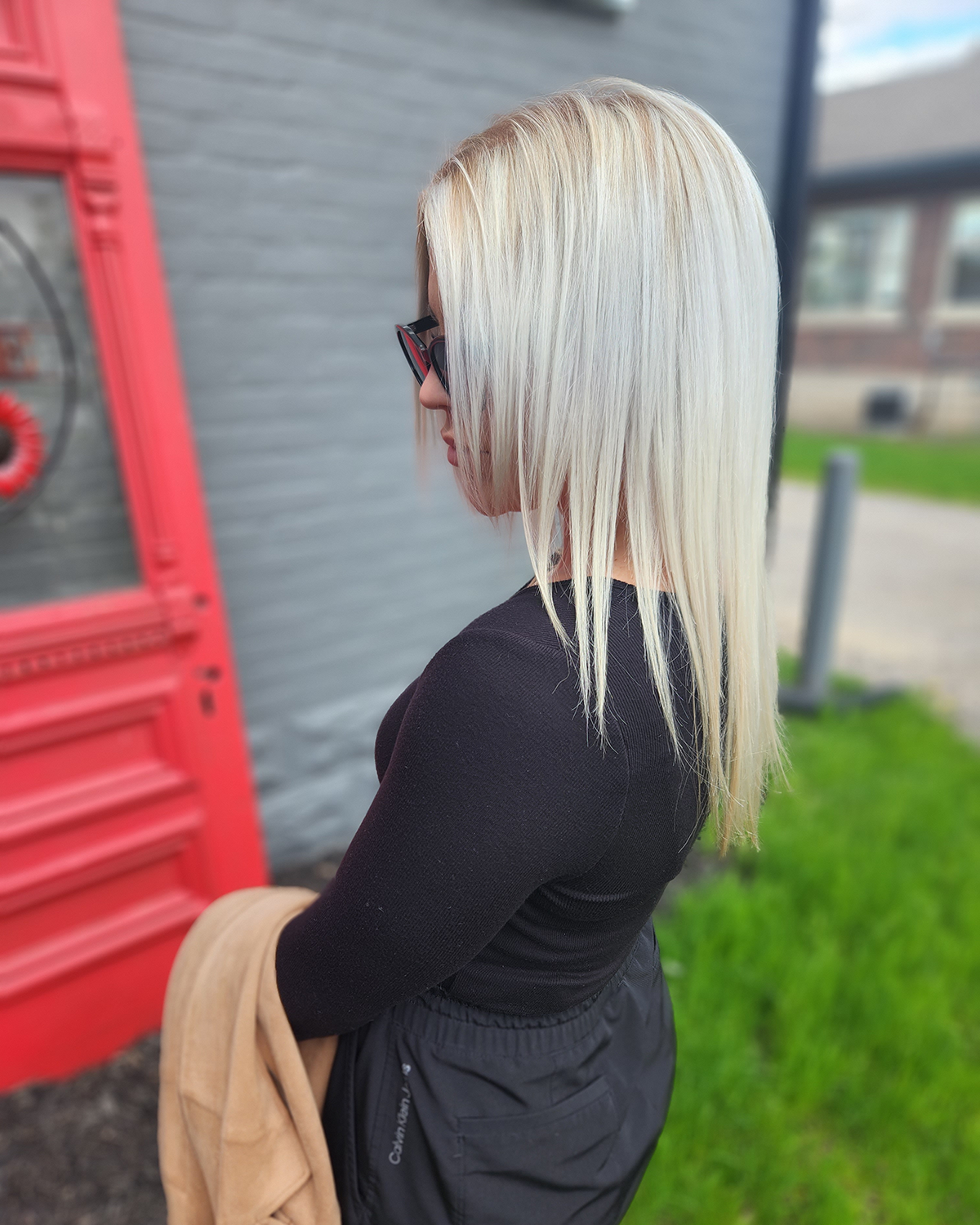 white blonde pine straight hair